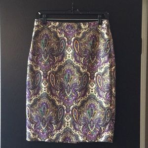 J Crew paisley pencil skirt